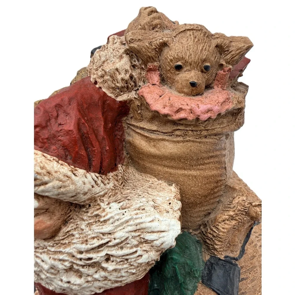 Artist Santa & Sleigh of Toys Hand Painted Figurine Andrea Sibert Krabbe Vtg '87